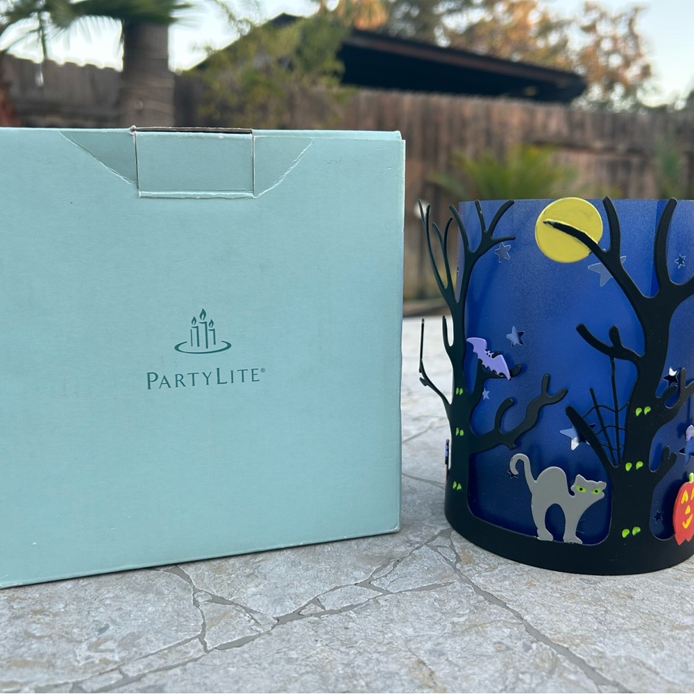 PartyLite Spooky Blue Candle Holder